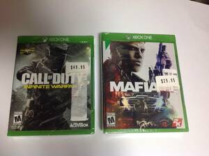中古品 北米版 XBOX ONE ソフトCall of Duty Infinite Warfare/ MAFIAⅢ 2枚セット