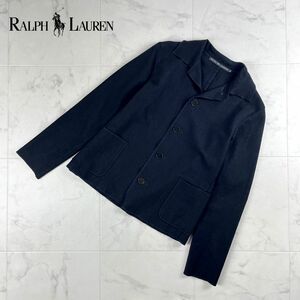 美品 RALPH RL LAUREN ラルフローレン ウール100% 長袖ジャケットシャツ トップス レディース 黒 ブラック サイズ9*IC359