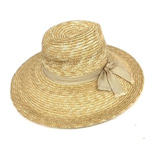未使用品◆UNTITLED アンタイトル×スグリ 麦わら帽子 ◆ ベージュ 天然草 レディース 帽子 ハット hat 服飾小物