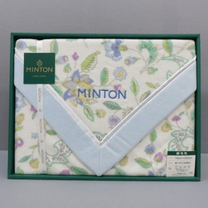 T231★MINTON ミントン ハドンホール 綿毛布 140x200cm 綿100％ 未使用 4/8★A