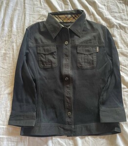 バーバリー ロンドン BURBERRY LONDON シャツ 　ジャケット　2 黒　厚手　チェック