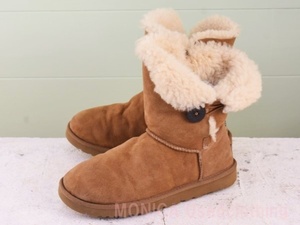 MK305◆レディース【UGG オーストラリア】ムートンブーツ 茶 ブラウン 26cm