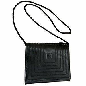 FENDI　フェンディ　バッグ　ヴィンテージ　ミニ　ショルダー　ロゴ　2WAY　斜め掛け　ブラック　希少　レア　