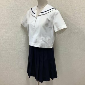 (Y)I335 (中古) 東北方面 セーラー服 上下セット /大きめ/15/W67/紺1本/セーラー/スカート/半袖/夏服/制服/学生服/女子学生/中学/高校