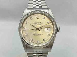 【メーカーOH・研磨済】 ROLEX DATE JUST デイトジャスト 10P ダイヤ 16234G 約20cm 自動巻 S番 1993年製 K18WG×SS 腕時計