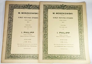 M.MOSZKOWSKI Vingt Petites Etudes　1-10、11-20　2冊セット/I.Philipp/ALPHONSE LEDUC