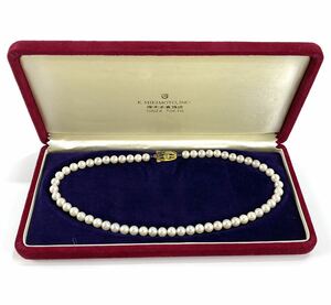 【TTI0014】MIKIMOTO ミキモト パールネックレス 真珠 約0.6cm 全長約37.5cm 留め具 SIL刻印 アクセサリー 