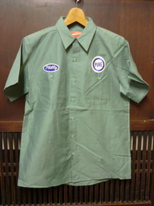 USA古着　90s ワークシャツ Work Wear M 緑 グリーン PURE 半袖 デッドストック アメリカ製
