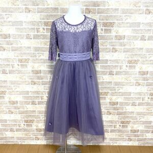 子供ドレス BABY ワンピース サイズ150/72 紫 カラードレス 発表会 イベント　中古４５８４
