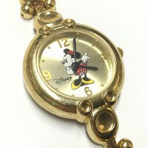 【レトロ＆ビンテージ・電池交換済！】ディズニーストア ミニーマウス ブレスレット腕時計