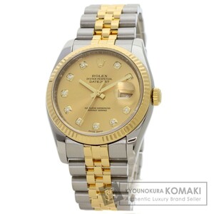 ROLEX ロレックス 116233G デイトジャスト 10P ダイヤモンド 腕時計 ステンレススチール SSxK18YG メンズ 中古