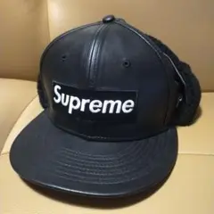 Supreme　leather　cap