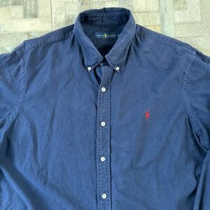 1円 Polo Ralph Lauren ポロラルフローレン オックスフォード ボタンダウンシャツ ネイビー サイズXL