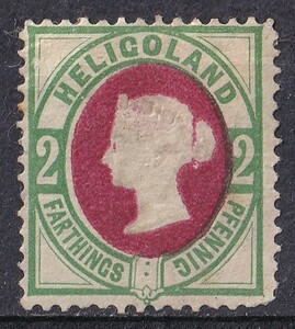 1875年旧ドイツ領ヘルゴラント ヴィクトリア女王像切手 2F / 2pf