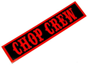 新品 アウトロー バイカー スラング ステッカー 「Chop Crew」 (赤×黒) スカルフライト ウェストライド ハーレーダビッドソン チョッパー