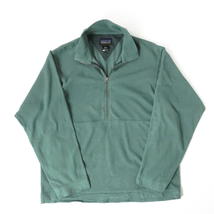 90s USA製 patagonia MICRO-D LUXE ハーフジップフリース スモーキーグリーン (S) FA99