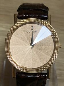 【ユ】希少 金時計 CORUM コルム オリンポス 18K 総重量 33.2g 750 腕時計 金無垢 12面カットガラス ドレスウォッチ レア