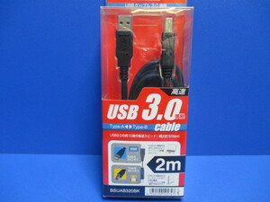 BUFFALO USBケーブル 3.0対応 A-TYPE:USB3.0 B-TYPE 2m ブラック 新規格USB3.0 プリンター ケーブル