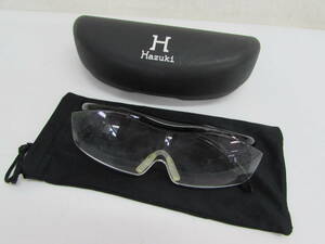  Hazuki ハズキルーペ 拡大鏡 眼鏡 老眼鏡 日本製 クリアレンズ 黒 ブラック ラメ 倍率不明 ケース・袋付き