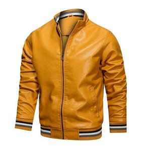 レザージャケット メンズ ライダースジャケット 革ジャン 皮ジャンバイクジャケット ジャケット オシャレ春秋冬 M~4XL 黄色です