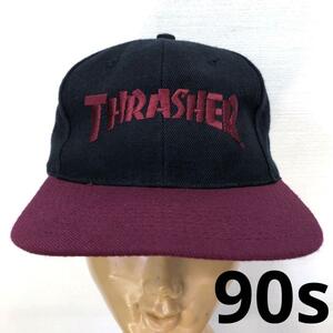 90s THRASHER CAP スラッシャー ツートン トラッカー キャップ ストリート スケボー スケートボード オールドスケート ビンテージ US 帽子
