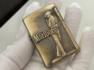 1円 ZIPPO ライター マルボロ Marlboroジッポ Zippoオイルライター真鍮製 中古品 喫煙グッズ ジッポー E3463