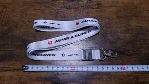 JAPAN AIRLINES ネックストラップ 白色（非売品）羽田空港格納庫見学参加者配布物 日本航空スカイミュージアム