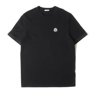 MONCLER Tシャツ サイズ:M 21AW ワンポイント アイコン ワッペン 刺繍 スリーブ ロゴ クルーネック 半袖Tシャツ MAGLIA T-SHIRT ブラック