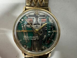 ブローバ アキュトロン BULOVA ACCUTRON スペースビュー　音叉時計　メンズ　ゴールド　M3 動作未確認