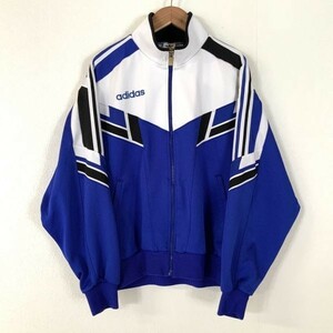 雰囲気抜群 90‘s adidas アディダス マルチカラー トラックトップ ジャージ メンズ Oサイズ ブルー ホワイト