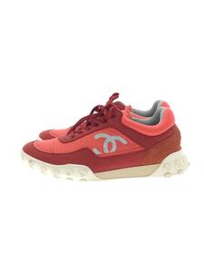 CHANEL◆スウェードコンビナイロンローカットスニーカー/42/RED/G34087