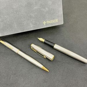 【2本セット】万年筆 シャープペン PARKER パーカー 18K 750 ケース付き 筆記用具 240331 ◎インボイス対応可◎