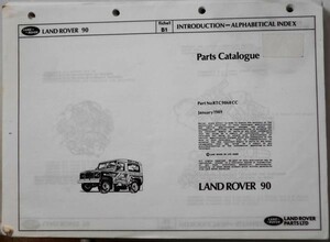 LAND ROVER 90 PARTS CATALOGUE