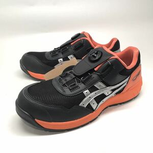 即決!未使用! asics 安全靴 ウィンジョブ CP209 BOA 1271A029 ブラック オレンジ 26cm / アシックス