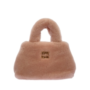 ミュウミュウ miumiu ハンドバッグ 5BA256 - ムートン ライトピンク ミニサイズ 美品 バッグ