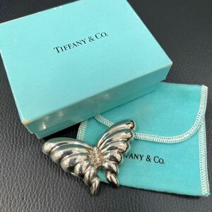 【1円スタート】TIFFANY ティファニー シルバー Co バタフライ ブローチアクセサリー SILVER 蝶 箱付きSV925 約19g