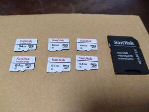 microSDカード 64GBx6枚 高耐久 Sandisk used