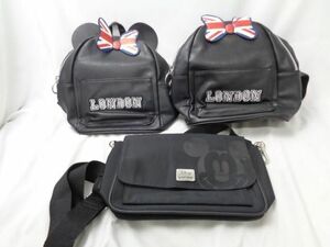 【同梱可】中古品 ディズニー ミッキー ミニー LONDON ロンドン リュック バッグ 3点 グッズセット