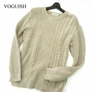 VOGUISH ヴォーギッシュ ルパート 通年 切替デザイン★ コットン ケーブル ニット セーター Sz.XXL　メンズ 大きいサイズ　A3T14236_B#L