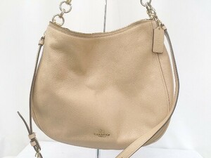 COACH コーチ トートバッグ 2WAYショルダーバッグ　レザー　ホーボー　チェルシー　スレ有り　58036 ベージュ レディース 1206000007660