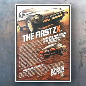 80年代 USA 当時物 Datsun 280ZX 広告 / ダットサン 旧車 S130 ターボ TURBO キャップ キーホルダー エンブレム フェアレディZ Z32 Z33 Z34
