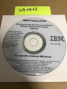 SA0405/新品未開封/IBM Product DVD Windows Server 2012 Recovery Media for Windows Server 2012 Products Japanese DVD