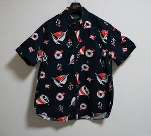 送料無料！【新品】サイズ:L J.CREW ALWAYS ジェイクルー short-sleeve vintage twill shirt in navy nautical print ボタンダウンシャツ 2