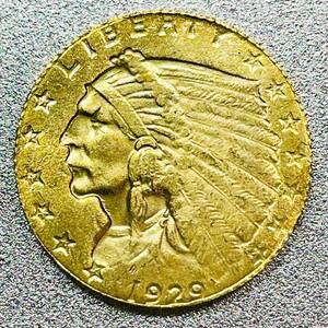インディアンヘッド 2.5ドル金貨 1929年　レプリカコイン