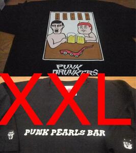 送料無料 未使用 パンクドランカーズ punkdrunkers ブラックパールズ コラボ 鬼 居酒屋 ビール 乾杯 Tシャツ XXL 黒