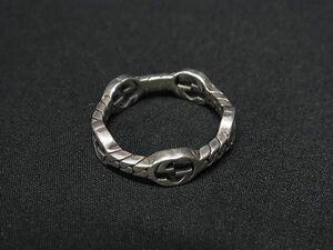 1円 GUCCI グッチ インターロッキングG SV925 リング 指輪 アクセサリー 表記サイズ：14 (約12号) シルバー系 FA4551