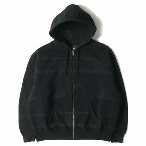 美品 Supreme シュプリーム 23SS UNDERCOVER グラフィック ボーダー ジップ スウェット パーカー Zip Up Hooded Sweatshirt ブラック S