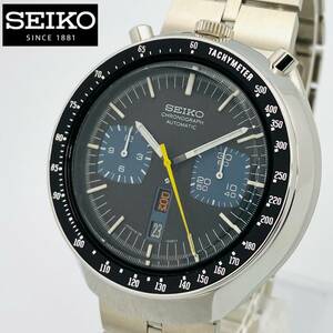 即決◆極希少 SEIKO セイコー 5 スポーツ Speed-Timer 黒馬◆6138-0040 クロノグラフ 自動巻/ヴィンテージ/ブルヘッド/メンズ 腕時計/茶馬