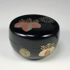 木製漆器　棗　桐紋　菊紋　仕服付　茶道具