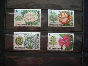 イギリス領　モンセラット　花切手（中型）4種　未使用　　　同梱可